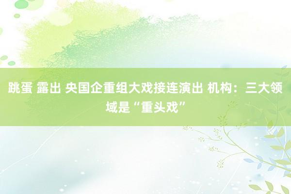 跳蛋 露出 央国企重组大戏接连演出 机构：三大领域是“重头戏”