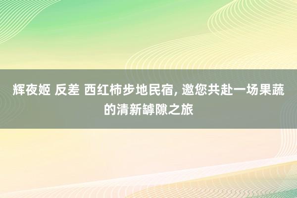 辉夜姬 反差 西红柿步地民宿， 邀您共赴一场果蔬的清新罅隙之旅