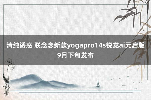 清纯诱惑 联念念新款yogapro14s锐龙ai元启版9月下旬发布