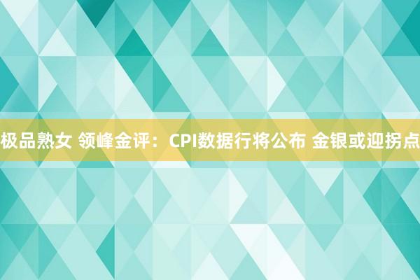 极品熟女 领峰金评：CPI数据行将公布 金银或迎拐点