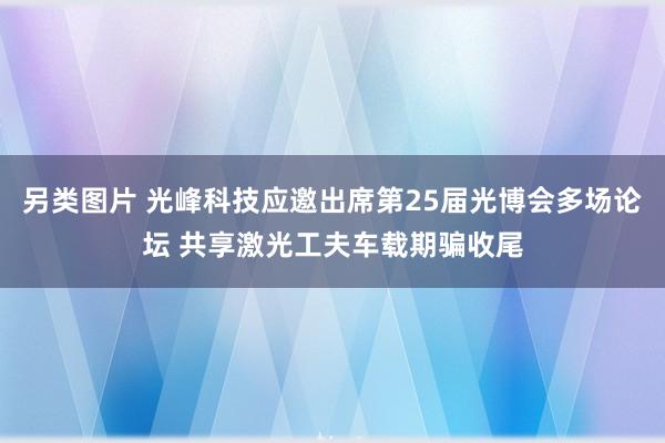 另类图片 光峰科技应邀出席第25届光博会多场论坛 共享激光工夫车载期骗收尾