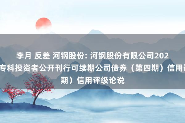 李月 反差 河钢股份: 河钢股份有限公司2024年面向专科投资者公开刊行可续期公司债券（第四期）信用评级论说