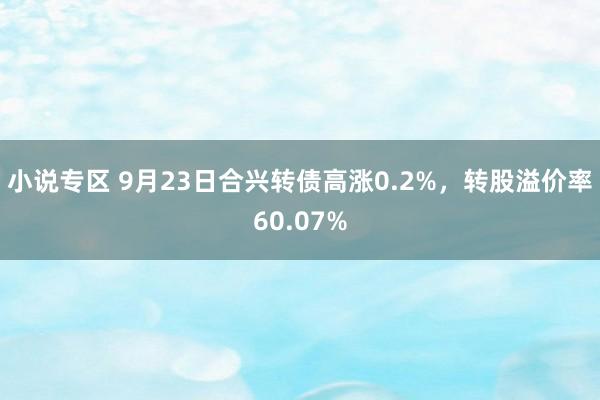 小说专区 9月23日合兴转债高涨0.2%，转股溢价率60.07%