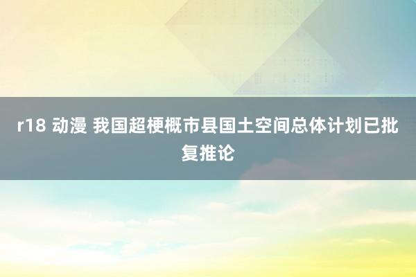 r18 动漫 我国超梗概市县国土空间总体计划已批复推论