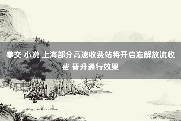 拳交 小说 上海部分高速收费站将开启准解放流收费 晋升通行效果