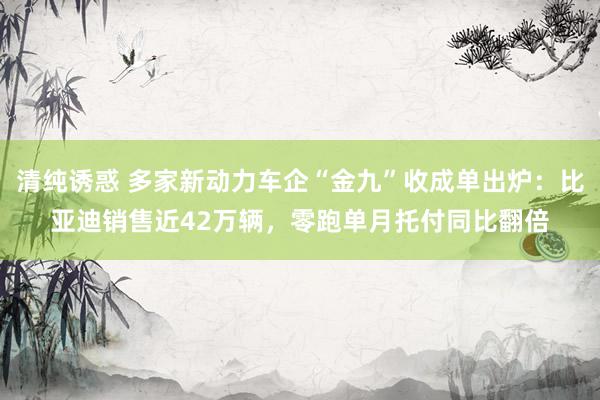 清纯诱惑 多家新动力车企“金九”收成单出炉：比亚迪销售近42万辆，零跑单月托付同比翻倍