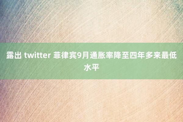 露出 twitter 菲律宾9月通胀率降至四年多来最低水平