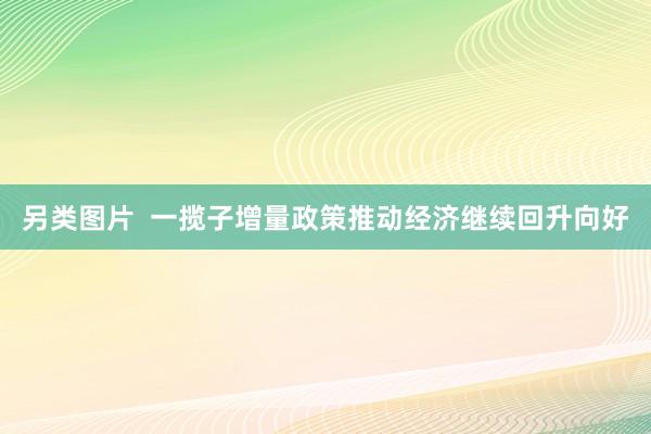 另类图片  一揽子增量政策推动经济继续回升向好