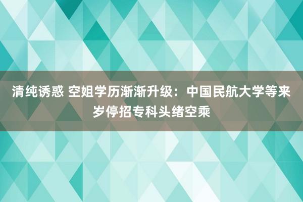 清纯诱惑 空姐学历渐渐升级：中国民航大学等来岁停招专科头绪空乘