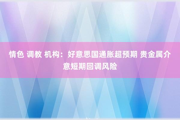 情色 调教 机构：好意思国通胀超预期 贵金属介意短期回调风险