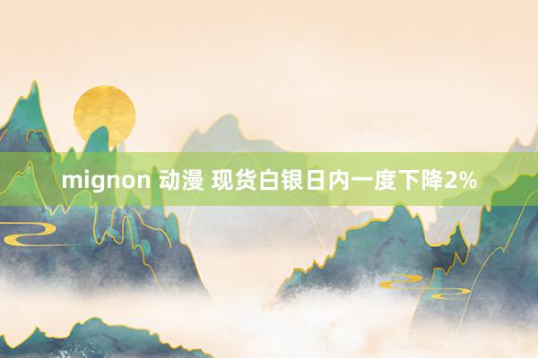 mignon 动漫 现货白银日内一度下降2%