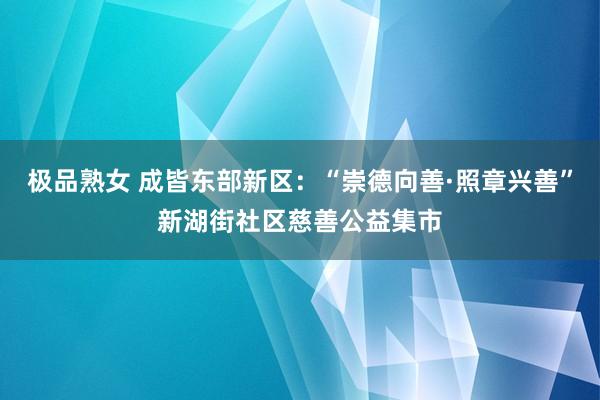 极品熟女 成皆东部新区：“崇德向善·照章兴善”新湖街社区慈善公益集市