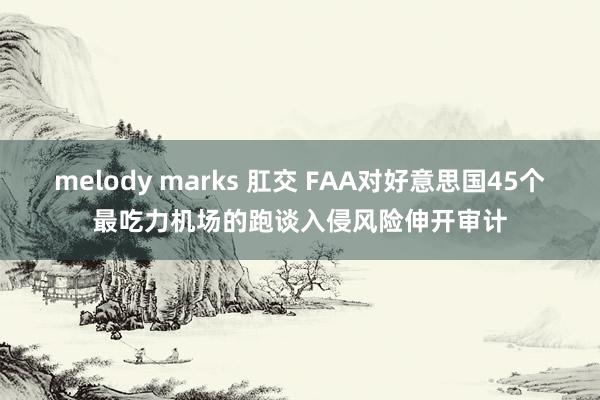 melody marks 肛交 FAA对好意思国45个最吃力机场的跑谈入侵风险伸开审计