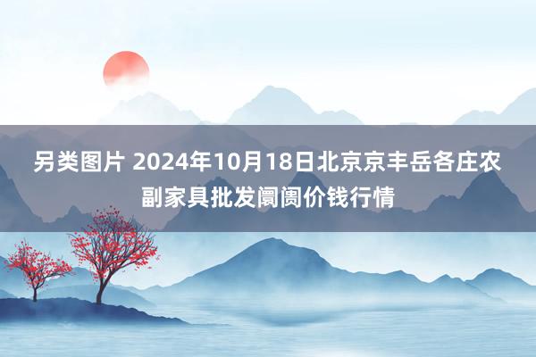 另类图片 2024年10月18日北京京丰岳各庄农副家具批发阛阓价钱行情