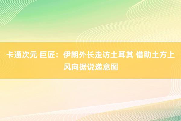 卡通次元 巨匠：伊朗外长走访土耳其 借助土方上风向据说递意图