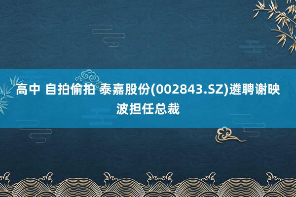 高中 自拍偷拍 泰嘉股份(002843.SZ)遴聘谢映波担任总裁