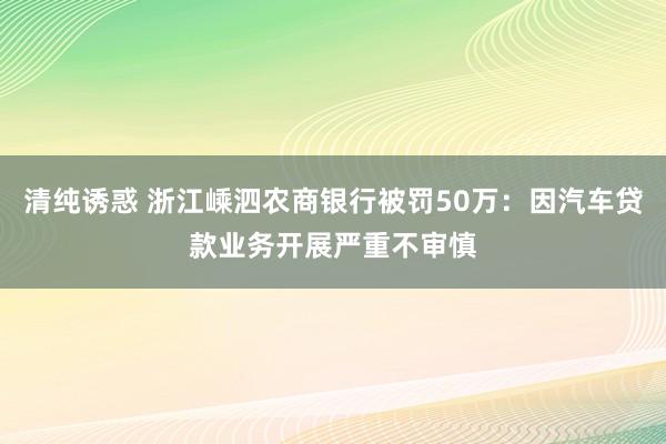 清纯诱惑 浙江嵊泗农商银行被罚50万：因汽车贷款业务开展严重不审慎