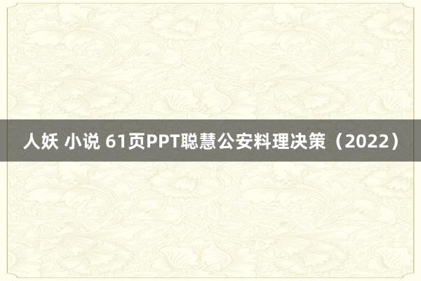 人妖 小说 61页PPT聪慧公安料理决策（2022）