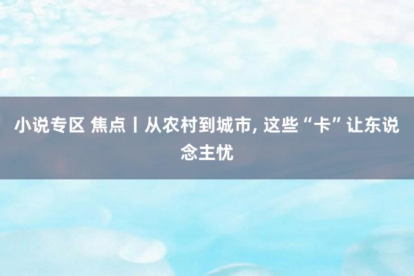 小说专区 焦点丨从农村到城市， 这些“卡”让东说念主忧