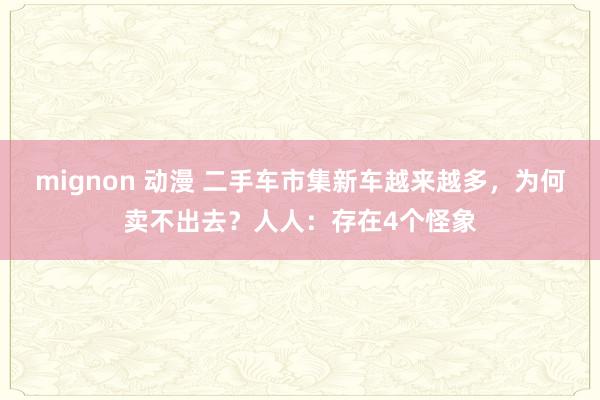 mignon 动漫 二手车市集新车越来越多，为何卖不出去？人人：存在4个怪象