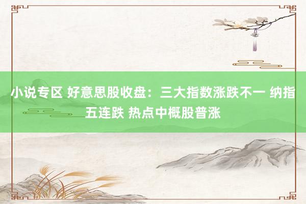 小说专区 好意思股收盘：三大指数涨跌不一 纳指五连跌 热点中概股普涨