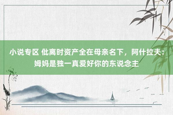 小说专区 仳离时资产全在母亲名下，阿什拉夫：姆妈是独一真爱好你的东说念主