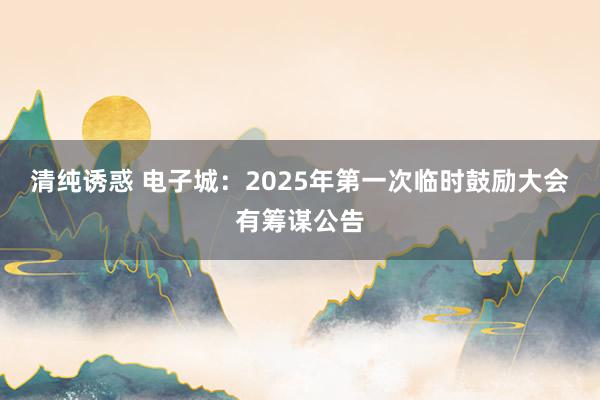 清纯诱惑 电子城：2025年第一次临时鼓励大会有筹谋公告