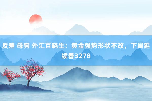 反差 母狗 外汇百晓生：黄金强势形状不改，下周延续看3278
